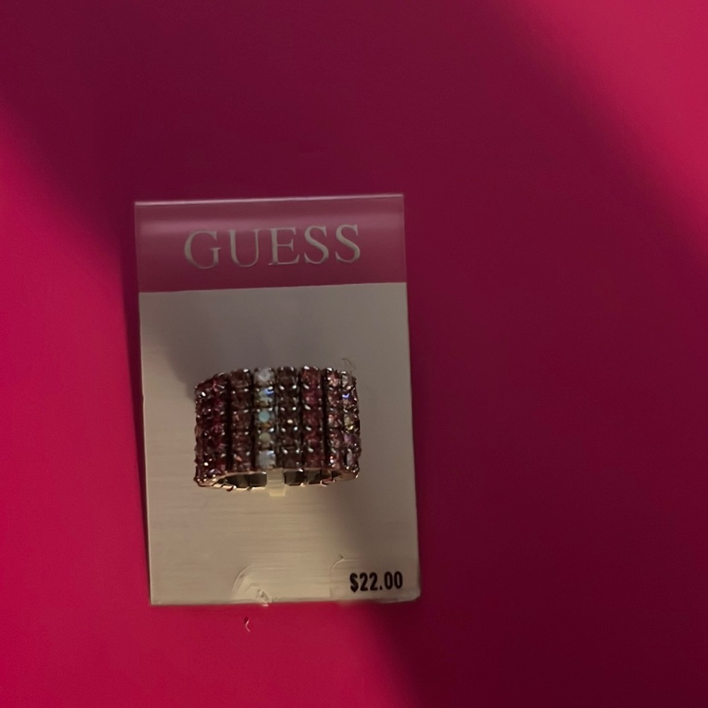 Guess stretchy pink ring